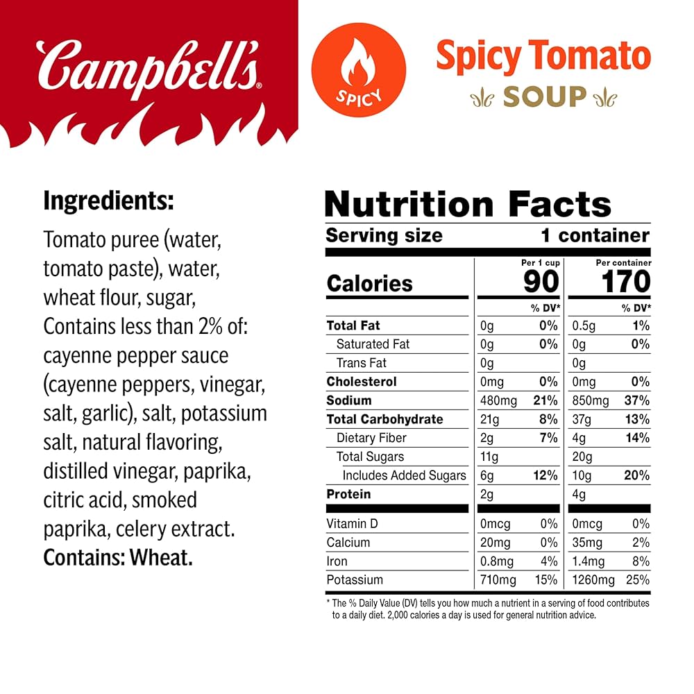Amazon.com : Campbell's Spicy Tomato Soup, 15.4 oz